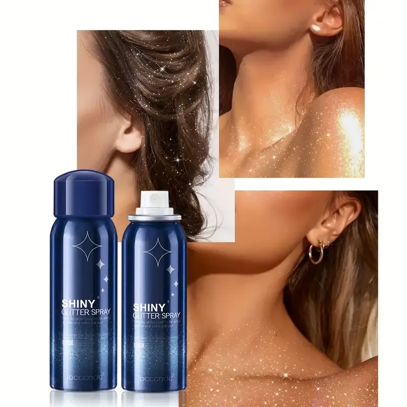 Party Star Spray Body Hair Clothes Shiny Glitter Spray Long-lasting Waterproof and Sweatproof Nightclub Spray Striking