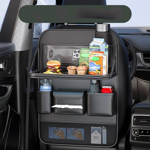 Car seat back storage bag, leather rear storage storage, portable back hanging bag