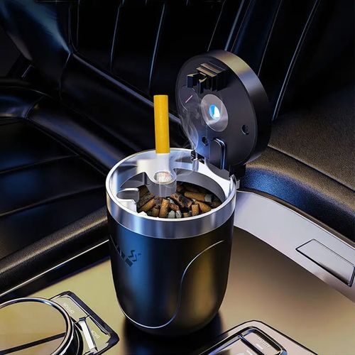 Car Cigarette Ashtray Cup With Lid With LED Light