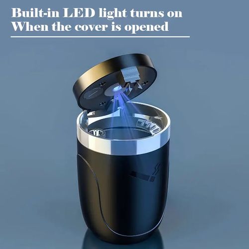 Car Cigarette Ashtray Cup With Lid With LED Light