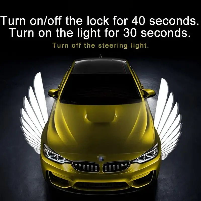 car modified LED Angel Wings warning front welcome Lights