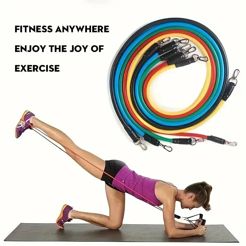 Premium Exercise Bands for Home Gym, Fitness, Yoga & Pilates with Legs Ankle