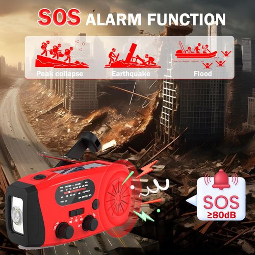 Hand Crank SelfPowered Solar Portable Mini Emergency Power bank SurvivalRadios 