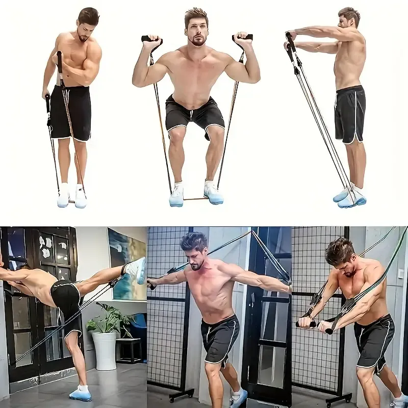 Premium Exercise Bands for Home Gym, Fitness, Yoga & Pilates with Legs Ankle