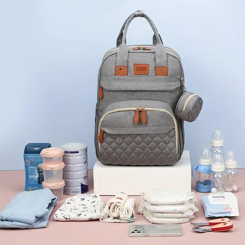 Stylish Diaper Bag Backpack - USB Charging, Multifunctional & Spacious - Complete with Changing Station & Pad