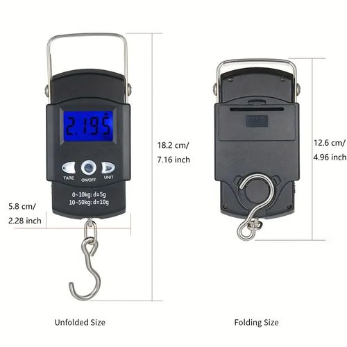 Electronic Portable Hand Scale, Mini Luggage Scale With Ruler, Fishing Bag Scale
