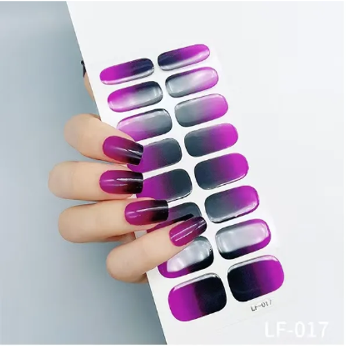 Semi Cured Gel Nail Wraps Nail Stickers（With lights）
