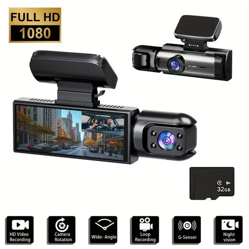 2K Dual Camera, Dash Cam For Cars, Front And Inside, Car Camera With IR Night Vision