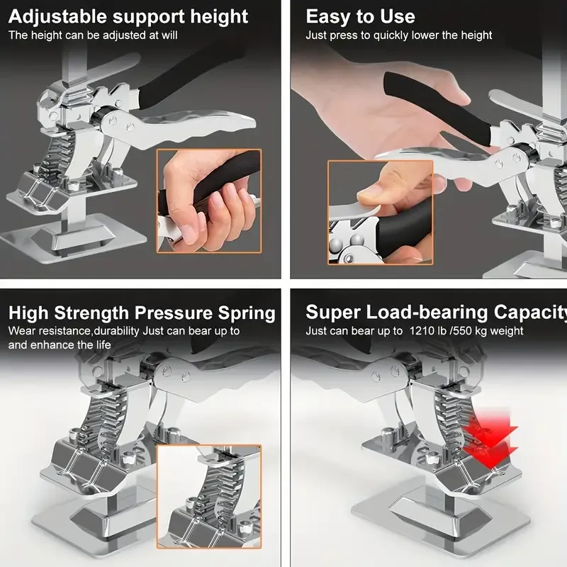 Multi-Function Arm Tool Lift - Labor-Saving, Height Adjustable, Wall Tile Locator, Door Panel Lifting, Cabinet Jack Board Lifter - Easy Installation, Space-Saving Design