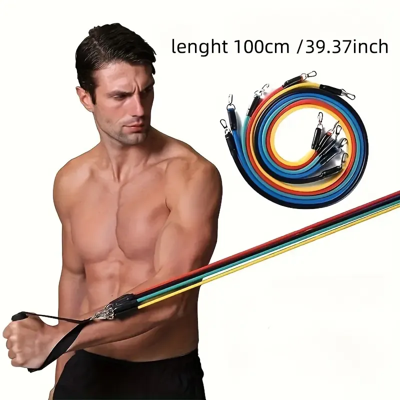 Premium Exercise Bands for Home Gym, Fitness, Yoga & Pilates with Legs Ankle