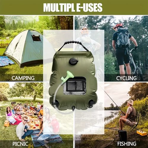 5 Gallon Portable Solar Shower Bag-Perfect for Outdoor Enthusiasts, Campers, Hikers, Beachgoers, and Swimmers