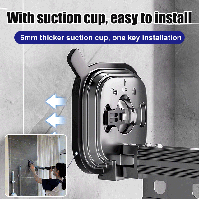 Ready to use ! Suction Cup Wall Mount Folding Clothes Drying Rack