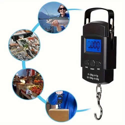 Electronic Portable Hand Scale, Mini Luggage Scale With Ruler, Fishing Bag Scale