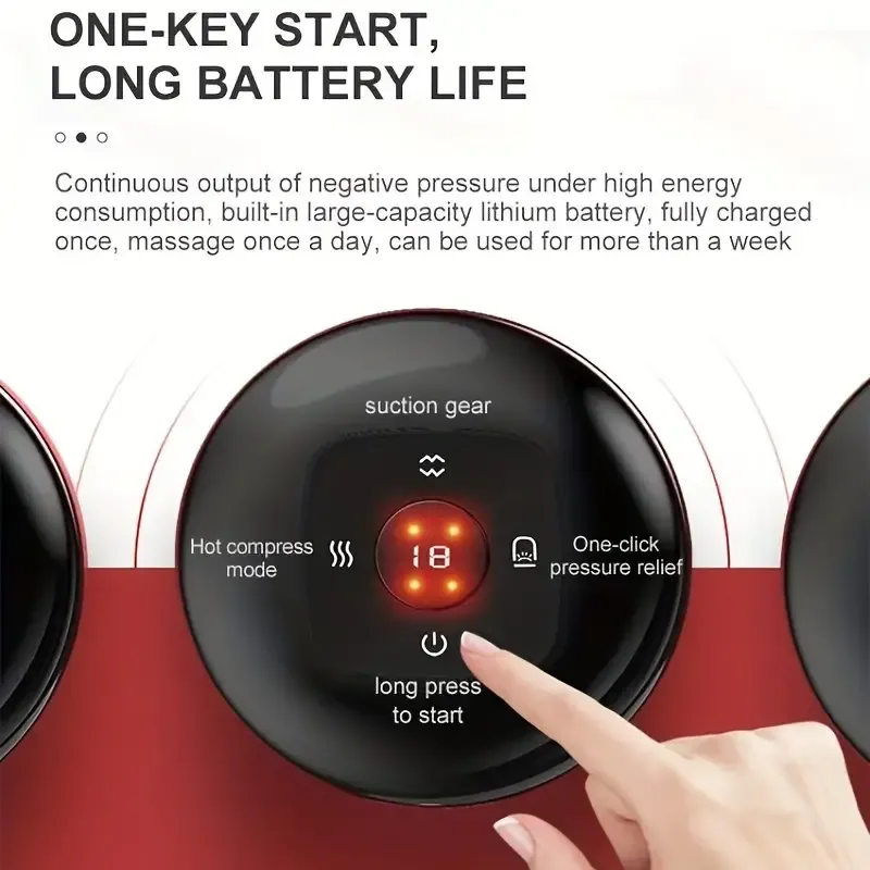 New Household Electric Cupping Device Smart Warm Moxibustion Scraping Device Portable Vacuum Cupping Suction Machine Massage