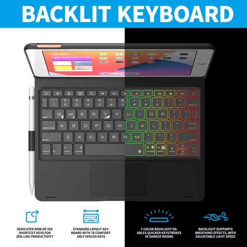 Portable Touchpad Pencil Slot Rotating Backlit Keyboard Case for iPad Pro 10.9 Inch Case