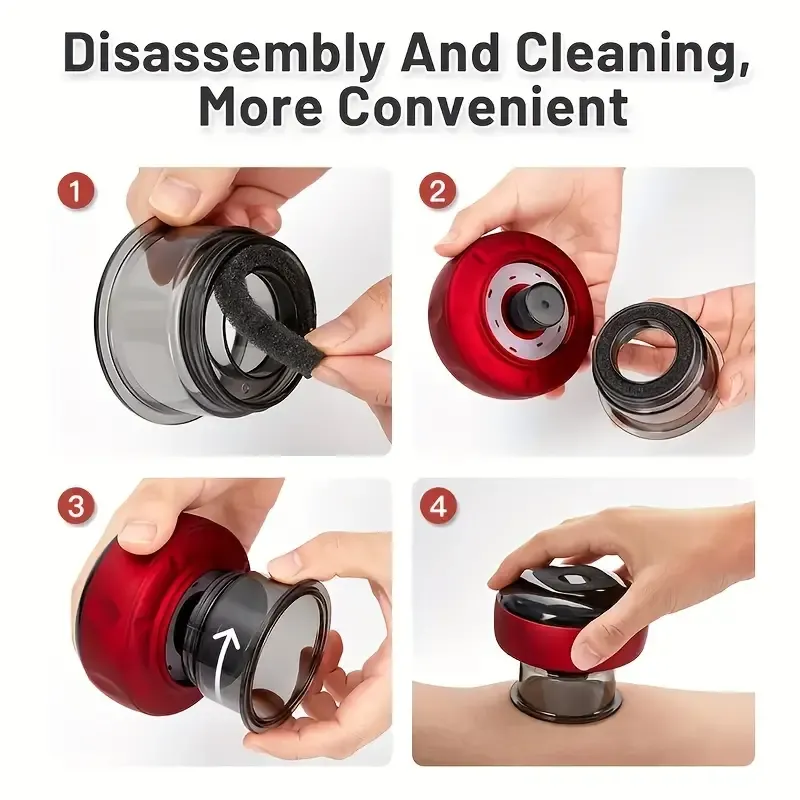 New Household Electric Cupping Device Smart Warm Moxibustion Scraping Device Portable Vacuum Cupping Suction Machine Massage
