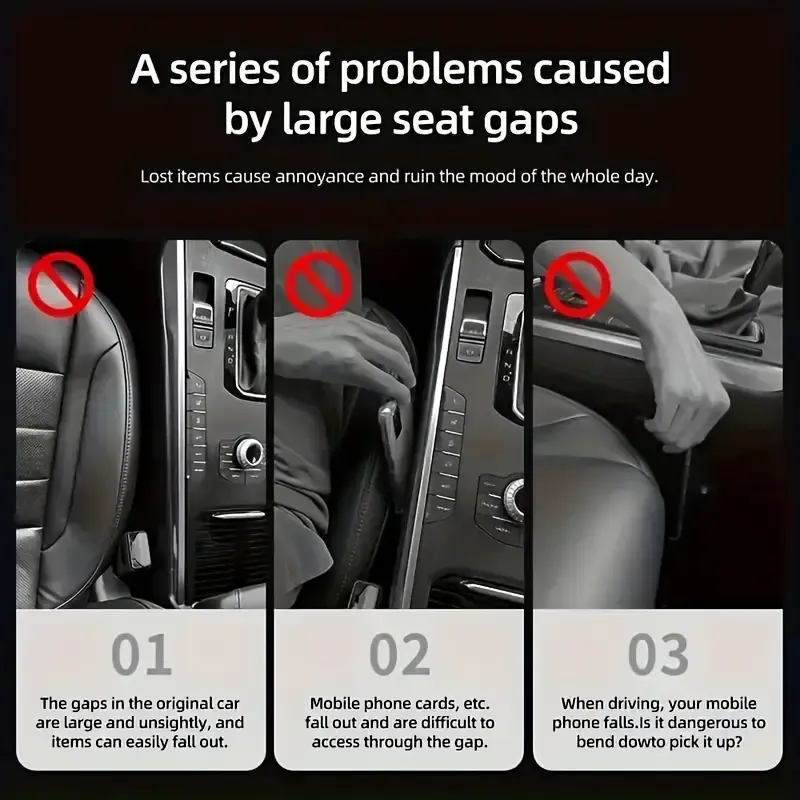 2Pcs Universal Car Seat Gap Plug Strips