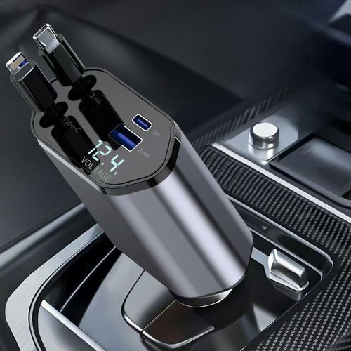 Retractable Car Charge With Star Projector Night Light