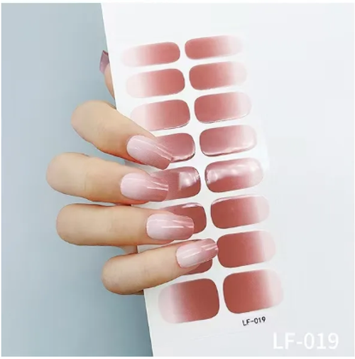 Semi Cured Gel Nail Wraps Nail Stickers（With lights）