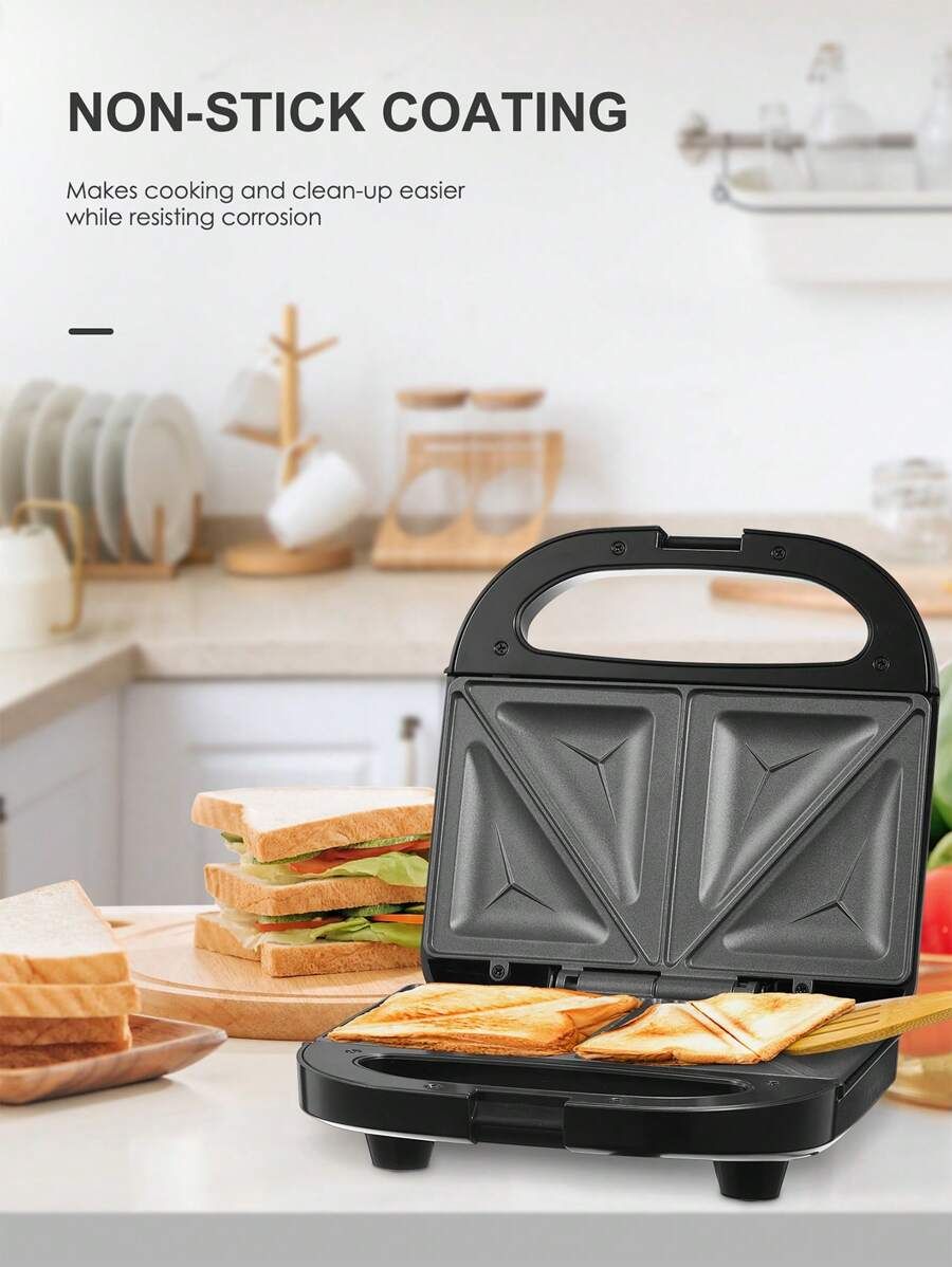 2 Slice Grilled Cheese Maker with Non-stick Flat Plates