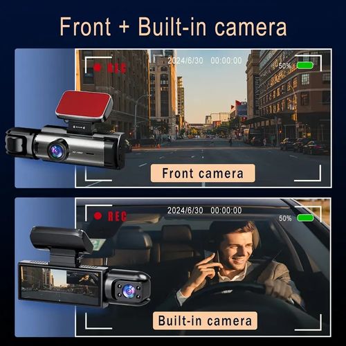 2K Dual Camera, Dash Cam For Cars, Front And Inside, Car Camera With IR Night Vision
