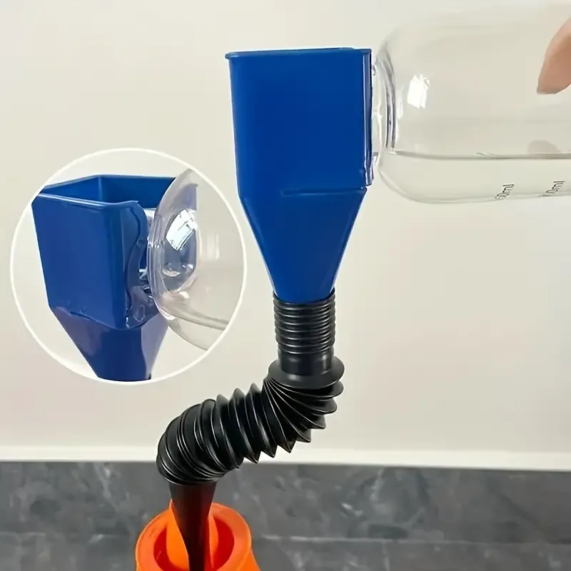 Portable Telescopic Oil Funnel for Street-Touring Motorcycles