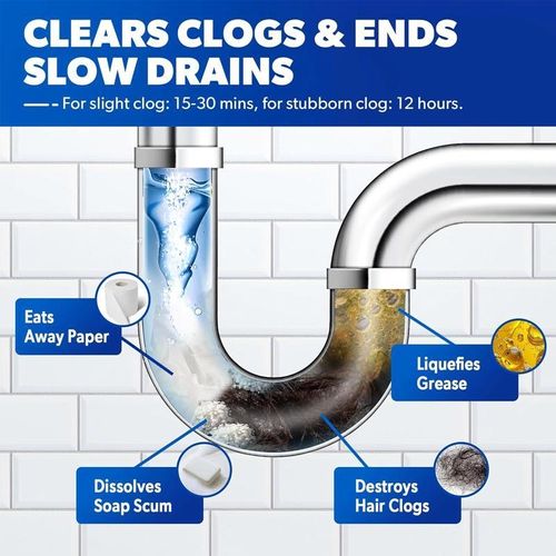 🔥Pipeline Dredging Agent for Kitchen and Toilet Pipelines-Dissolves 200+ Blockages and Kills 90% of Bacteria