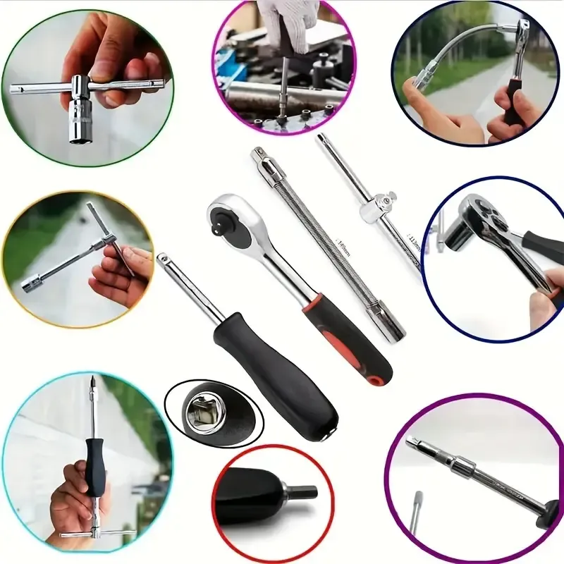46 pcs Drive Ratchet Wrench Set with Drill Bits