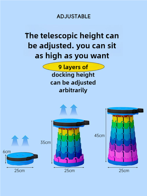 Retractable folding stool Outdoor travel queue adjustable portable stool