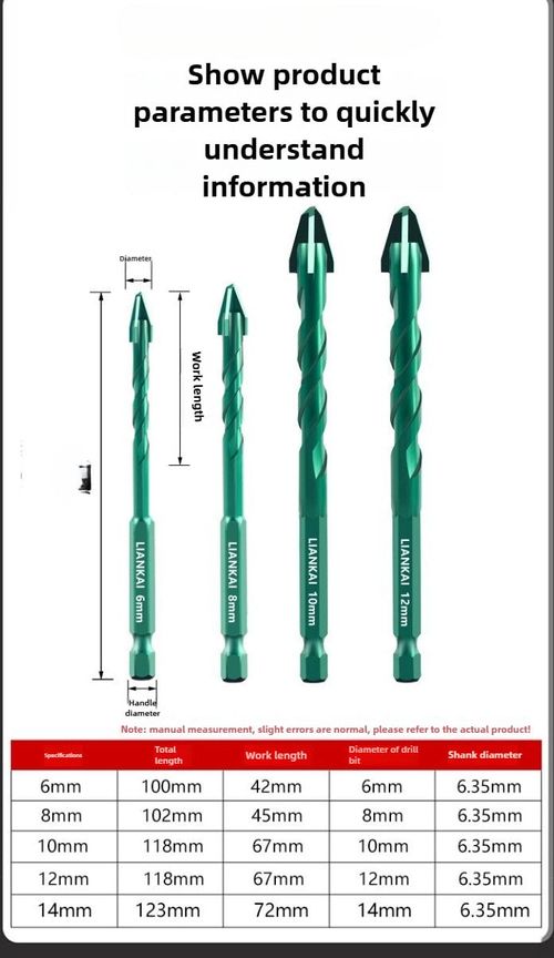 （6+8+10+12MM 4-pack）Cross Alloy Multi-Purpose Drill Bit Set