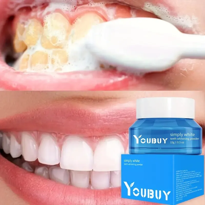 Teeth Whitening Powder, Teeth Polishing Tooth Deep Cleaning Powder, Stain Remover, Plaque Cleaning By Brushing, Breath Freshener, Tooth Cleaning Powder For Daily Life