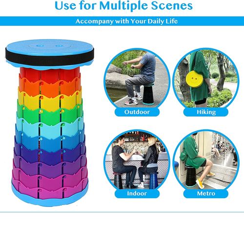 Retractable folding stool Outdoor travel queue adjustable portable stool