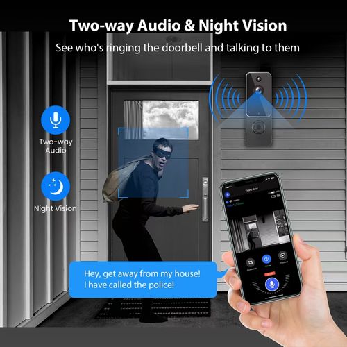 HD night vision wireless video doorbell