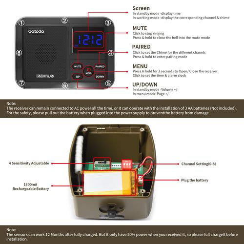 ireless Solar Driveway Alarm: Outdoor - Rated Weatherproof Security System