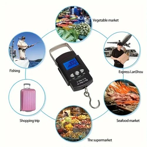 Electronic Portable Hand Scale, Mini Luggage Scale With Ruler, Fishing Bag Scale
