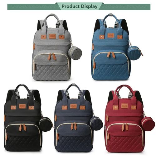 Stylish Diaper Bag Backpack - USB Charging, Multifunctional & Spacious - Complete with Changing Station & Pad