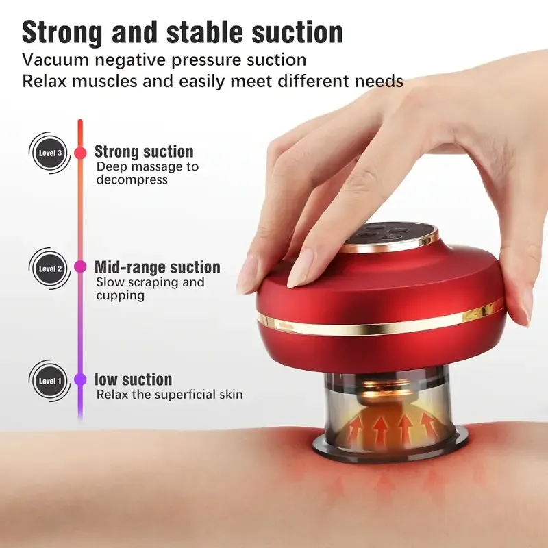 New Household Electric Cupping Device Smart Warm Moxibustion Scraping Device Portable Vacuum Cupping Suction Machine Massage
