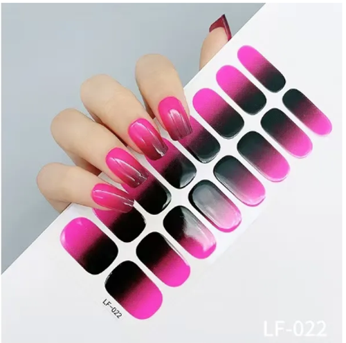 Semi Cured Gel Nail Wraps Nail Stickers（With lights）