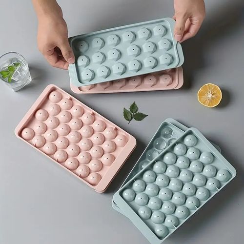 4PCS Round Ice Cube Tray For Freezer, Chilling Cocktail Whiskey Tea Coffee