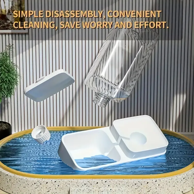 Automatic Dog Cat Feeder and Water Dispenser Set Gravity Pet Feeders Waterer Fountain for Small Medium Pets
