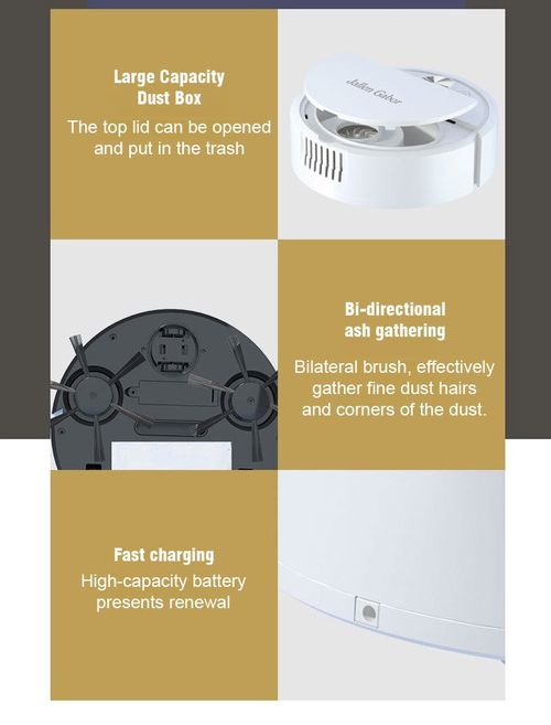 Low-noise powerful cleaning and disinfecting robot vacuum