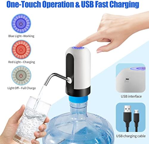 1pc USB Rechargeable&Portable Electric Water Bottle Pump