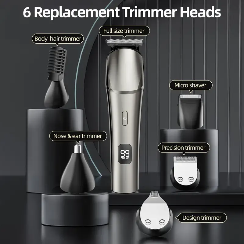 Hair Clippers for Men with Electric Razor, Shavers, Trimmers for Mustache, Body, Face, Nose & Ear Hair - Perfect Gifts for Him