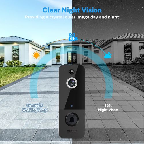 HD night vision wireless video doorbell