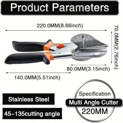 Adjustable Multi-Angle Miter Shear Cutter - 45-135 Degree