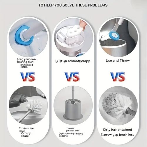 Upgraded Design Of Toilet Brush And Bracket Set