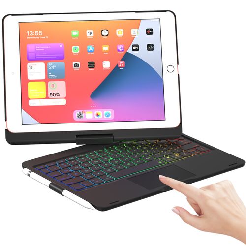 Portable Touchpad Pencil Slot Rotating Backlit Keyboard Case for iPad Pro 10.9 Inch Case