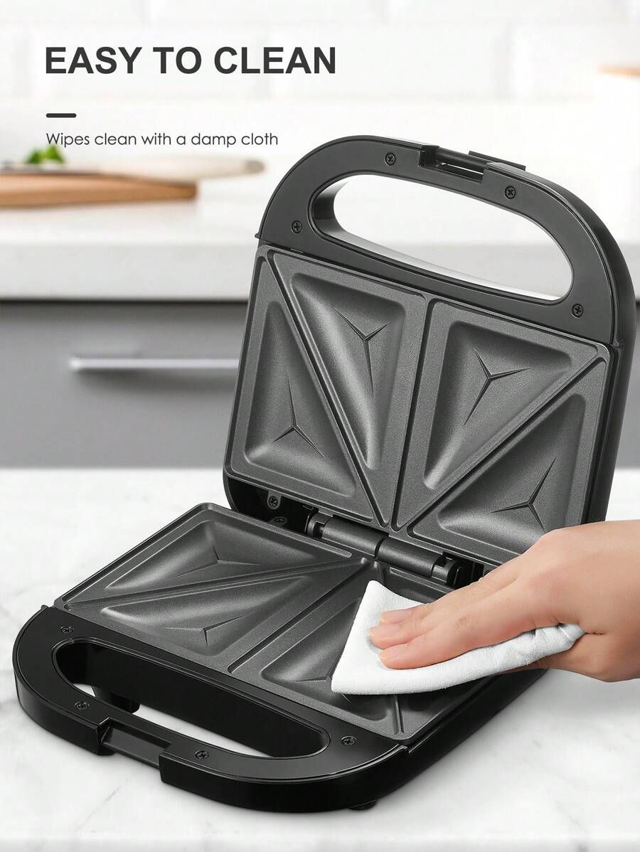 2 Slice Grilled Cheese Maker with Non-stick Flat Plates