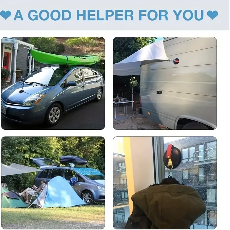 Heavy Powerful Sucker Cup Duty With Securing S Hook Tie Down Camping Tarp Tents Car Mount Luggage Suction Cup Anchor