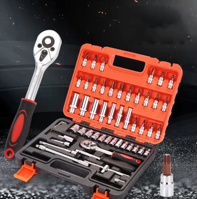 🎇🎇🎇53-piece combination tool set for automobile and motorcycle ratchet wrench multi-function repair household wrench